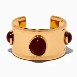Burgundy Stone Cuff Bracelet
