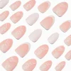 Butterfly French Short Almond Vegan Faux Nail Set - 24 Pack