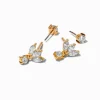 C LUXE by Claire's Gold-tone Titanium Cubic Zirconia Marquise Reversible Flat Back Stud Earrings
