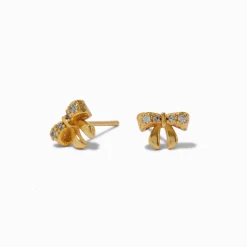 C LUXE by Claire's 18k Yellow Gold Plated Cubic Zirconia Bow Stud Earrings