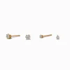 C LUXE by Claire's 18kt Gold Plated Cubic Zirconia 2mm & 3mm Stud Earrings - 2 Pack