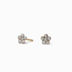 C LUXE by Claire's 18kt Gold Plated Crystal Daisy Stud Earrings