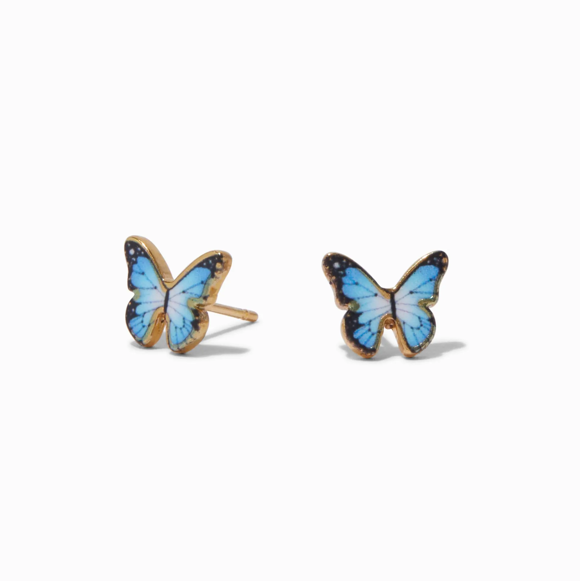 C LUXE by Claire's 18kt Gold Plated Blue Monarch Butterfly Stud Earrings