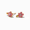 C LUXE by Claire's 18kt Gold Plated Pink Flower Stud Earrings