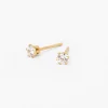 C LUXE by Claire's 18kt Gold Plated Cubic Zirconia 3mm Cupcake Round Stud Earrings