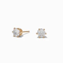 C LUXE by Claire's 18kt Gold Plated Cubic Zirconia 5mm Round Cupcake Stud Earrings