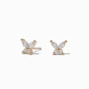 C LUXE by Claire's 18kt Gold Plated Cubic Zirconia Butterfly Earrings