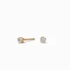 C LUXE by Claire's 18kt Gold Plated Cubic Zirconia 2mm Square Martini Stud Earrings
