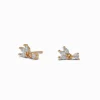C LUXE by Claire's 18kt Gold Plated Cubic Zirconia Flower Stud Earrings