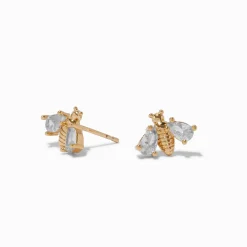 C LUXE by Claire's 18kt Gold Plated Cubic Zirconia Bee Stud Earrings