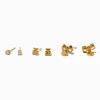 C LUXE by Claire's 18kt Gold Plated Cubic Zirconia Studs, Bears, & Bows Earrings - 3 Pack