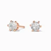 C LUXE by Claire's 18kt Gold Plated Rose Gold Cubic Zirconia 4MM Round Stud Earrings