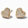 C LUXE by Claire's 18kt Gold Plated Cubic Zirconia Puffy Heart Stud Earrings