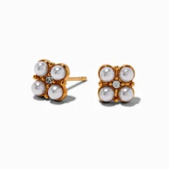 C LUXE by Claire's 18kt Gold Plated Cubic Zirconia Cluster Stud Earrings