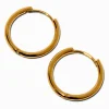 C LUXE by Claire's 18kt Gold Plated 20mm Clicker Hoop Earrings