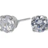 C LUXE by Claire's Sterling Silver Cubic Zirconia 6mm Round Stud Earrings
