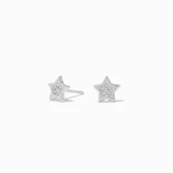 C LUXE by Claire's Sterling Silver Crystal Star Stud Earrings