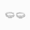 C LUXE by Claire's Sterling Silver Crystal Bubble Clicker Hoop Earrings