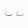 C LUXE by Claire's Sterling Silver Crystal Half Hoop Earrings