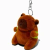 Capybara Strawberry Backpack Plush Keyring