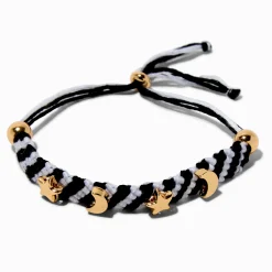 Celestial Black & White Woven Adjustable Bracelet