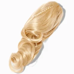 Cheveux synthétiques tressés blond platine avec pince à cheveux intégrée