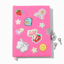 Chibi Patches Pink Plush Lock Diary
