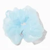 Chouchou à breloques cœur en organza bleu clair