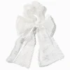 Chouchou à nœud en dentelle blanc