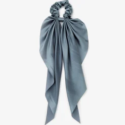 Chouchou foulard plissé de petite taille - Bleu