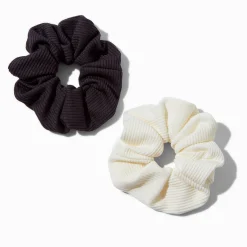 Chouchous côtelés blancs et noirs - Lot de 2