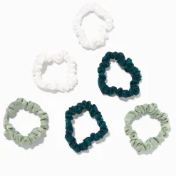 Chouchous fins soyeux aux nuances de vert - Lot de 6