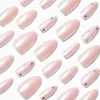 Chrome Gem Stiletto Vegan Faux Nail Set - 24 Pack