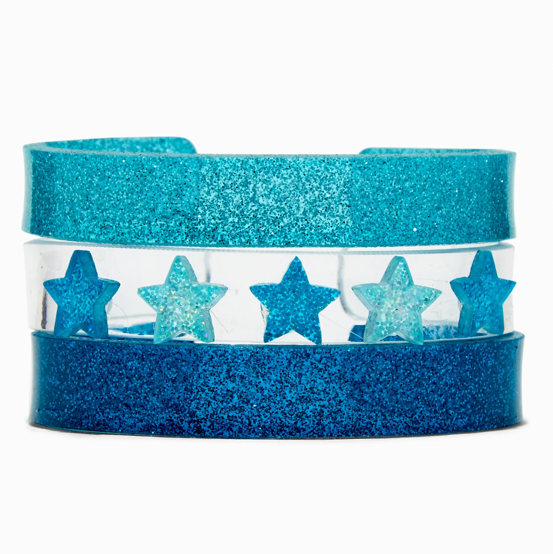 Claire's Club Blue Star Bangle Bracelets - 3 Pack