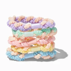 Claire's Club Braided Pastel Hair Ties - 6 Pack