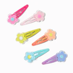Claire's Club Bright Flower Snap Hair Clips - 6 Pack