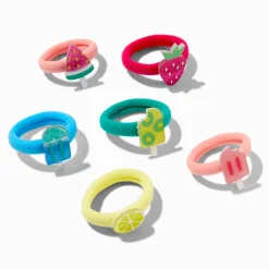 Claire's Club Fruit Ice Pop Icons Rolled Hair Ties - 6 Pack