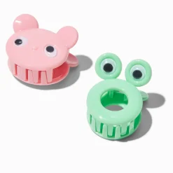 Claire's Club Pink & Green Critter Hair Claws - 2 Pack