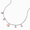Claire's Club Pink Rose & Pearl Charm Necklace