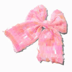 Claire's Club Pink Square Sequin Hair Bow Clip