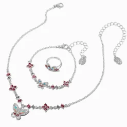 Claire's Club Special Occasion Butterfly Silver-tone Jewellery Set - 3 Pack