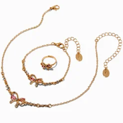 Claire's Club Special Occasion Bow Gold-tone Jewellery Set - 3 Pack