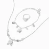 Claire's Club Special Occasion White Rose Silver-tone Jewellery Set - 3 Pack