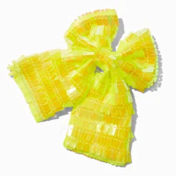 Claire's Club Yellow Square Sequin Hair Bow Clip