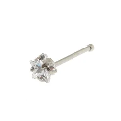 Clou de nez étoile en zircon cubique d’imitation 0,6 mm couleur argentée