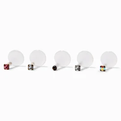 Clous arrière plat pour piercing labret basiques 1,2 mm en métaux mixtes - Lot de 5