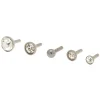 Clous arrière plat pour piercing labret avec strass et différents tops 1,2 mm couleur argentée - Lot de 5