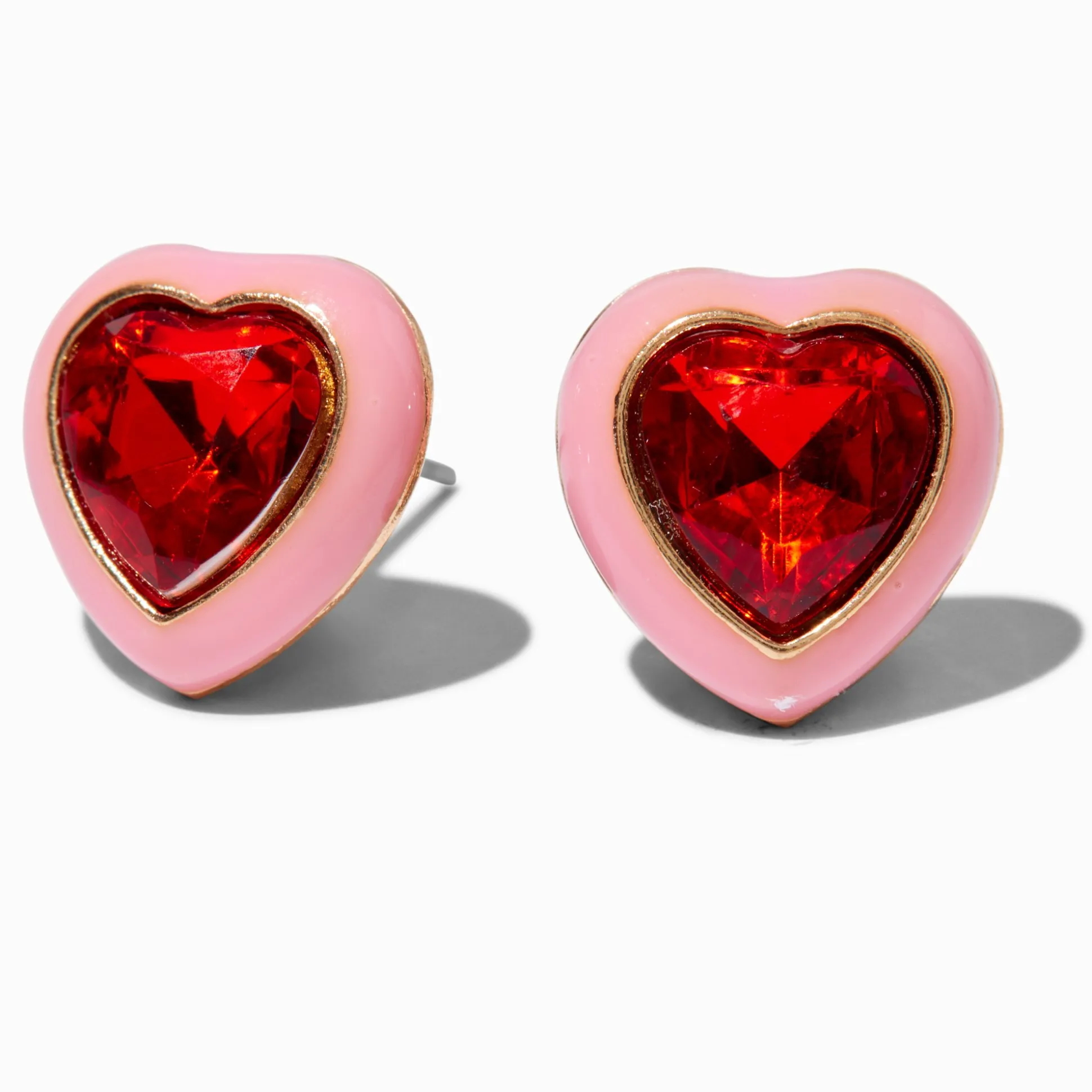 Clous cœurs rouges en strass