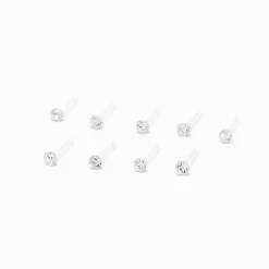 Clous de nez avec strass 0,8 mm BioFlex® - Lot de 9