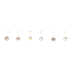 Clous de nez avec strass aux designs variés 0,6 mm - Transparent, lot de 6